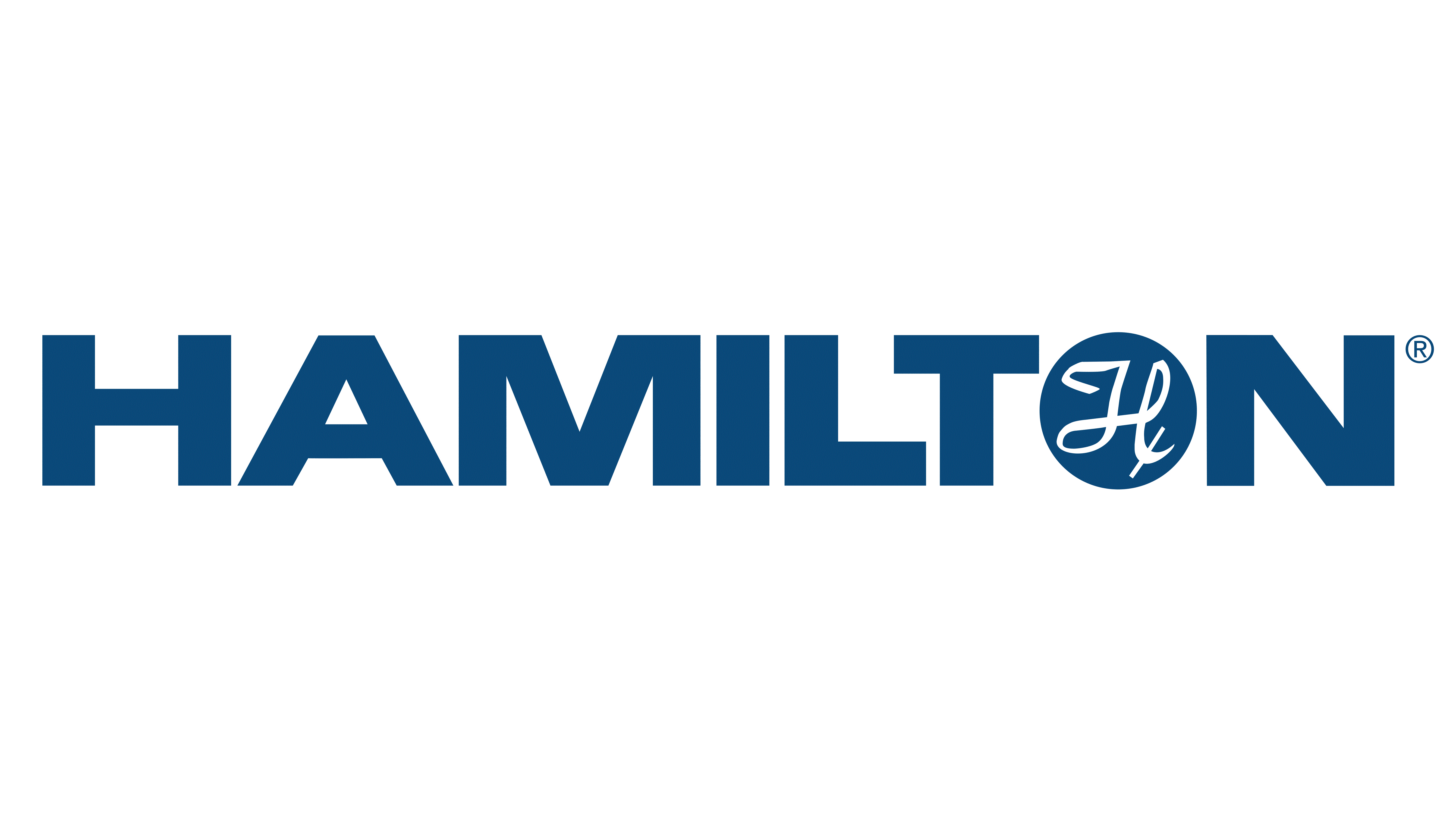 Hamilton Company logo, robotics and liquid handling manufacturer, CRM solution.
