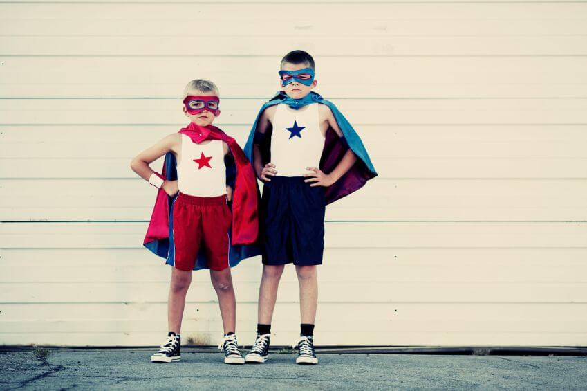 Two young superheroes representing successful project development for Black & Veatch.
