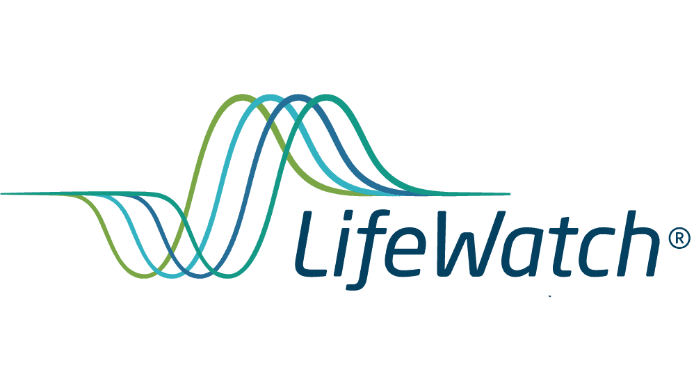 LifeWatch logo depicting heart monitoring waveforms and brand name.